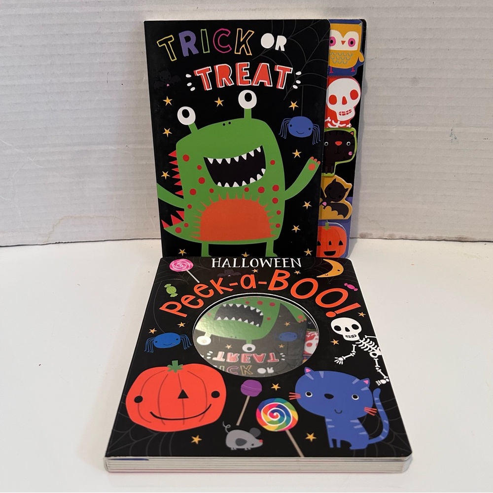 Lot of 2 board books: TRICK OR TREAT and HALLOWEEN PEEK-A-BOO!